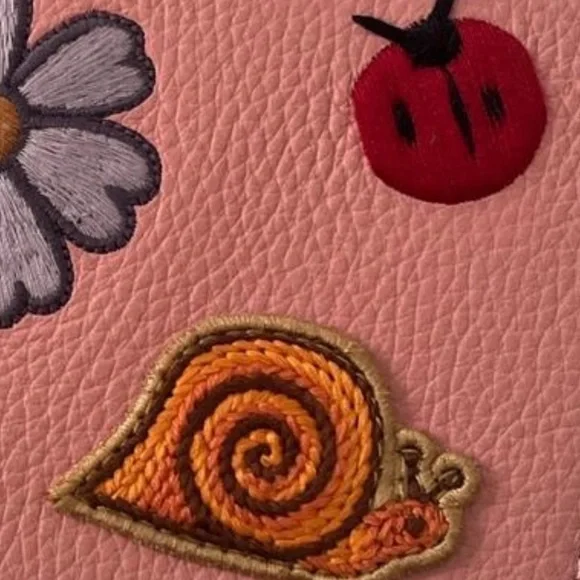 Coach Pink Leather Wallet with Embroidered Motifs - Picture 9 of 11